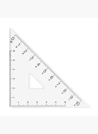 Acrylic Set Square / Trianglular Ruler , 45 Degrees