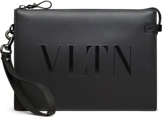 VLTN leather clutch bag