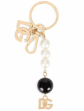 Bead-Chain Logo Charm Keyring