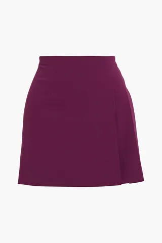 Semira pleated crepe mini skirt