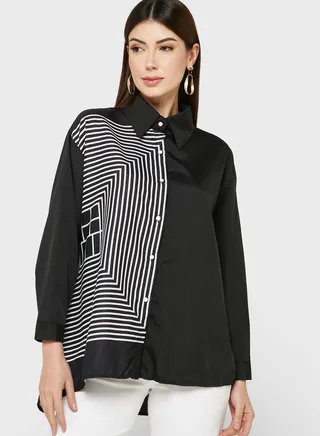 Printed Button Down Shirt