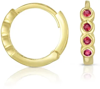 14K Gold Vermeil CZ Huggie Hoop Earrings