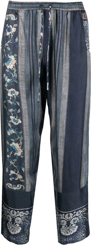 Aloe floral-print silk trousers