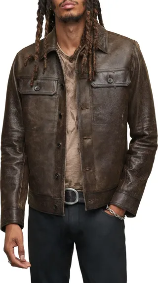Saul Leather Trucker Jacket