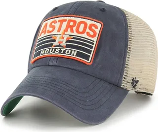 Men's '47 Brand Navy Houston Astros Four Stroke Clean Up Trucker Snapback Hat