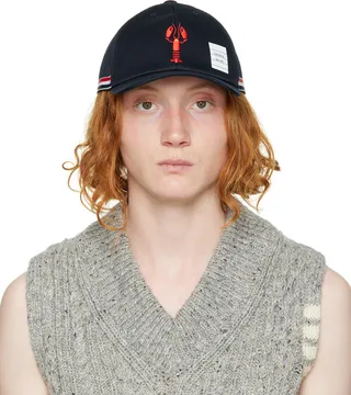 Thom Browne Navy Lobster Icon Cap