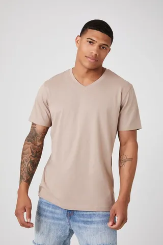 Organically Grown Cotton Basic V-Neck Tee