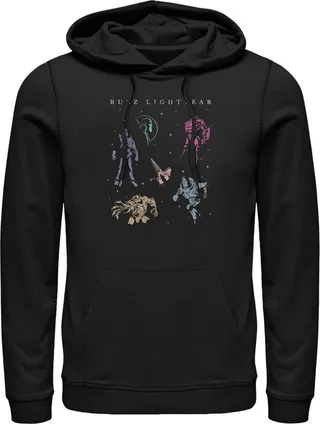 Men's Lightyear Buzz in Space Pull Over Hoodie - Black - 2X Large