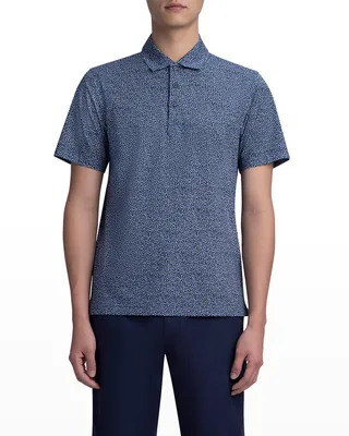 Men's Ooohcotton Tech Mosaic-Print Polo Shirt