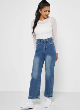 Raw Edge Detail Jeans