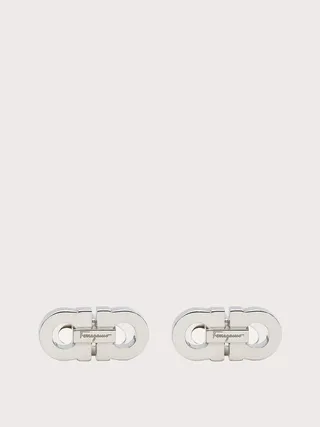 Ferragamo Men Gancini cufflinks Silver