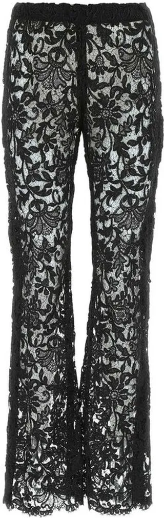 Saint Laurent Lace Straight Leg Trousers