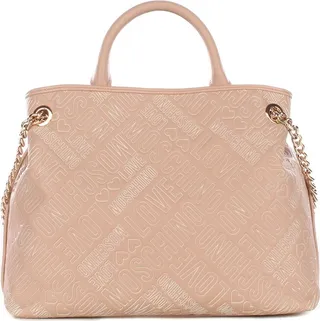 Love Moschino Logo Embossed Tote Bag