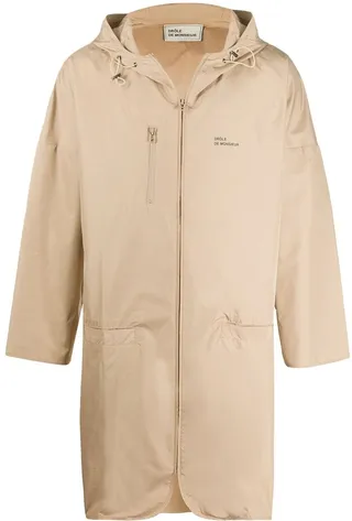 Drawstring Hood Parka Coat
