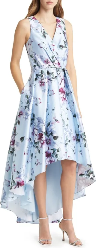 Floral High-Low Cocktail Dress