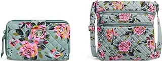 Vera Bradley Womens Cotton Turnlock With Rfid Protection Wallet