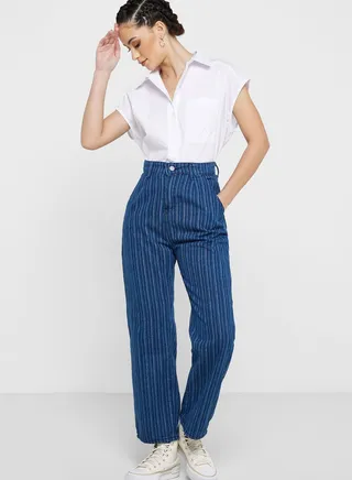 Stripe Classic Mom Jeans