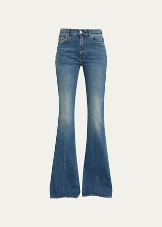 Denim Boot-Cut Pants
