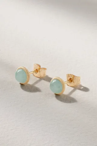 OLE LYNGGAARD COPENHAGEN - Lotus 18-karat Gold Aquamarine Earrings - One size