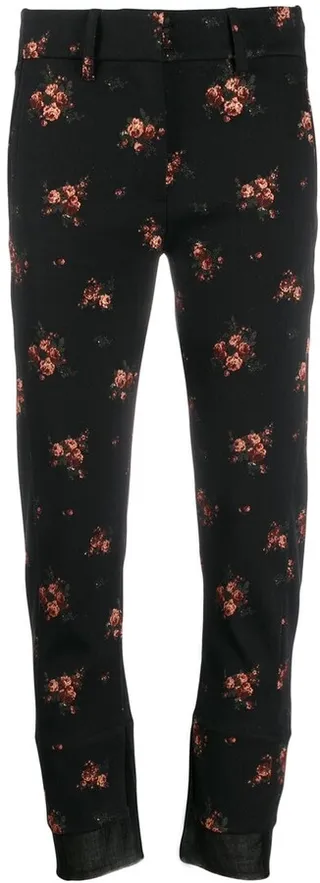Floral Print Cropped Trousers