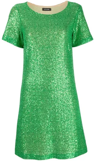 sequinned A-line minidress