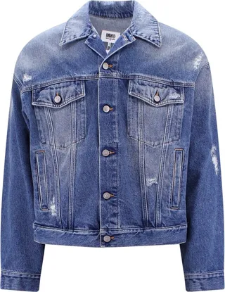 MM6 Maison Margiela Ripped Effect Denim Jacket