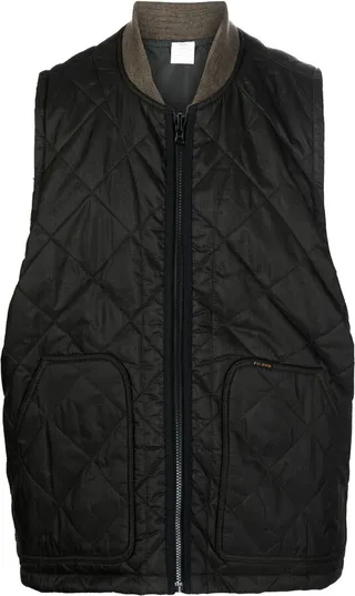 Band-Collar Quilted Gillet