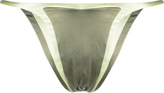 Forward reversible satin bikini bottom