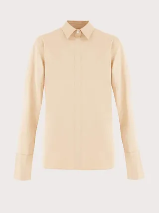 Ferragamo Men Cotton stretch shirt Beige
