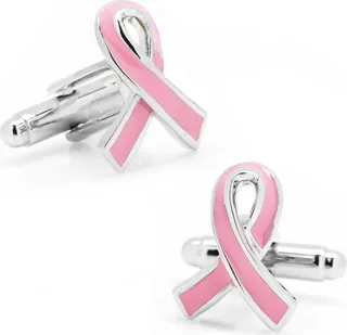 Ribbon Breast Cancer Awareness Cufflinks