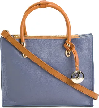 Made In Italy Triple Entry Leather Satchel