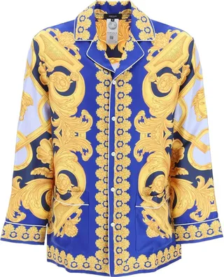 Versace 'barocco 660' Silk Pajama Shirt