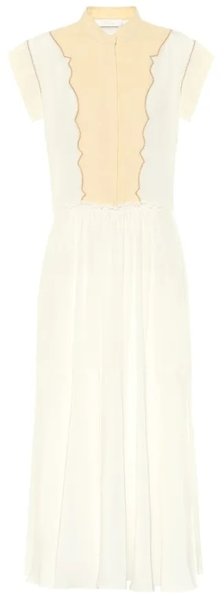 Silk crepe-de-chine midi dress