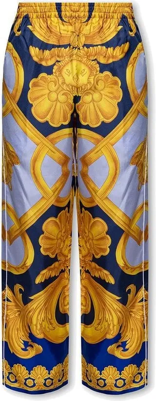Versace Baroque Pattern Wide-Leg Pants