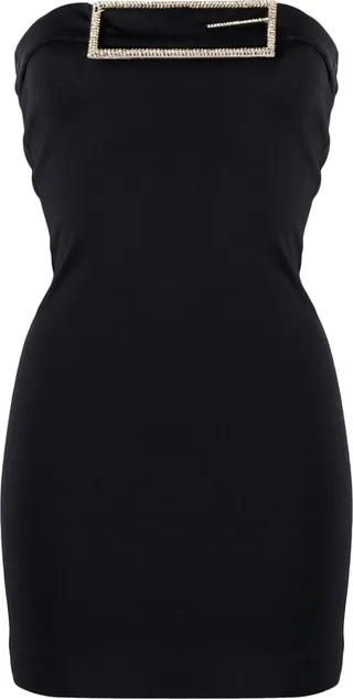 Black Althenea Buckle-Detail Dress