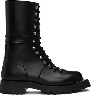 Johnlawrencesullivan Black Metal Toe Combat Boots