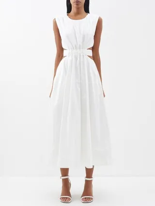 Zorina Cut-out Cotton-poplin Midi Dress
