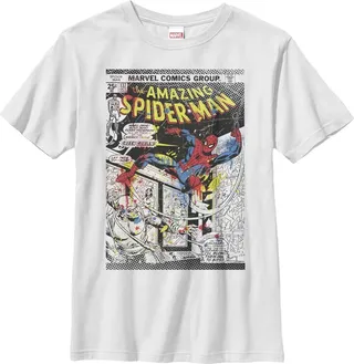 Boy's Marvel Amazing Spider-Man Paint Splatter Print T-Shirt - White - Medium