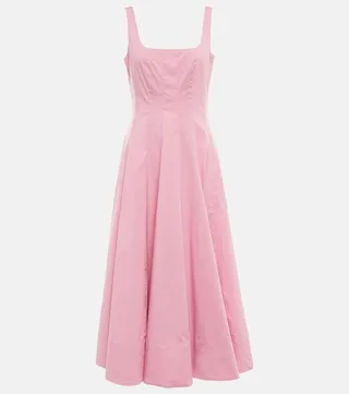 Wells pleated midi dress