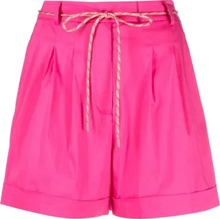 Tied-Waist Cotton Shorts