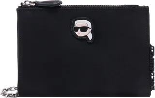 Recycled nylon shoulder bag with iconic frontal Karl