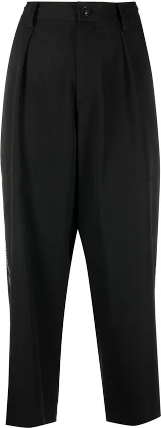 Cropped Drop-Crotch Trousers