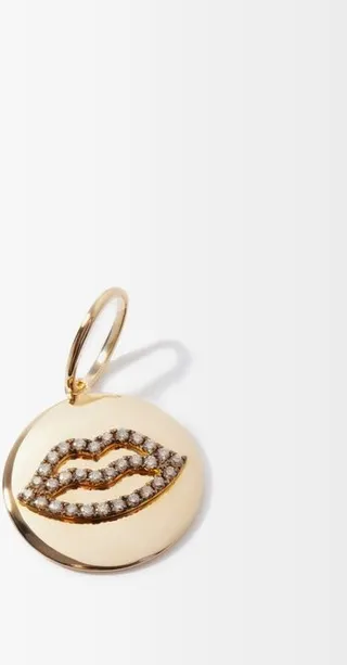 Lips Diamond & 18kt Gold Charm