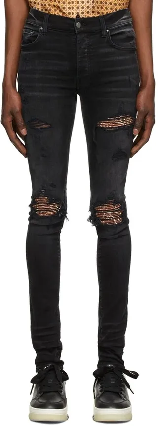 AMIRI Black MX1 Bandana Jeans
