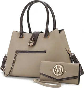 Edith Vegan Leather Women’s Tote Bagwith wallet – 2 pieces