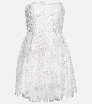 Embellished strapless minidress