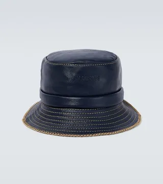 Le Bob Mentalo leather bucket hat
