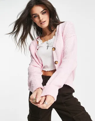 Free People Found My Friend cardigan in pink