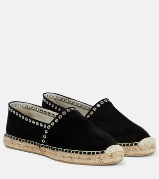 Canae eyelet-trimmed suede espadrilles