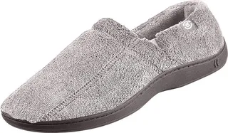 Isotoner Men's Microterry Slip On Slipper (Charcoal) Men's Slippers